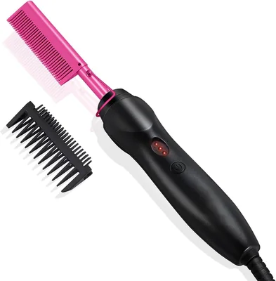 Ceramic Heating Hair Straightener Comb - Pink