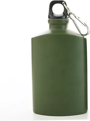 DAGLLGEW Vattenmatsal 500ml 4x6 kantin vattenflaska, aluminiumlegering armégrön, bärbar läckagesäker platt flaska med klä - Best Deal