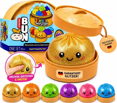 XXL Glitzer-Dumpling Squishy Mystery - Anti-Stress-Spielzeug für Kinder - Super Weiche Sammlerstücke - S