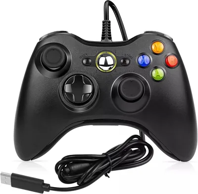 نوباتيا وحدة تحكم ألعاب سلكية USB بتصميم إرغونومي مع محركات اهتزاز مزدوجة لـ Xbox 360 وPC ويندوز 11/10/8/7 - أفضل عرض