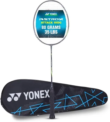 Yonex Astrox Attack 10DG Super Strong | जापानी ग्राफाइट से बना बैडमिंटन रैकेट | फुल कवर (80 ग्राम - 32 लब्स)