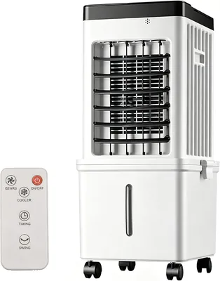 3-in-1 Luftkühler & Luftbefeuchter, 60 cm tragbarer Lüfter, 15 L Wassertank, 3 Geschwindigkeiten & 3 Modi, Super energieeffizient, Dig