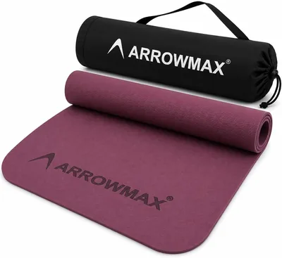 Arrowmax 4mm योग मैट 53% ऑफ - पुरुषों और महिलाओं के लिए, जिमिंग, योग, पिलेट्स, ध्यान, स्ट्रेचिंग के लिए एंटी-स्लिप मैट