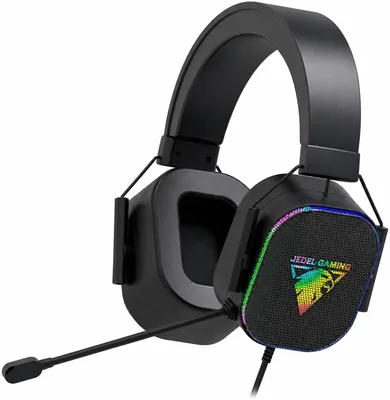سماعات JEDEL GH560 للألعاب عبر USB - صوت محيطي 7.1، 50 مم مكبرات صوت، ميكروفون مع إلغاء الضوضاء، إضاءة RGB و2م - أفضل سعر