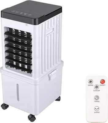 60 cm Intelligente Verdampfer-Luftkühler-Fan, 15 L Tragbarer Wasserkühler mit Fernbedienung, 3 Geschwindigkeiten, 3 Modi, Leise