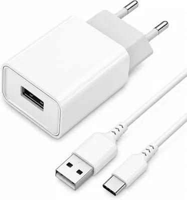 شاحن سريع USB إلى Type-C 12W أبيض متوافق مع OPPO Samsung Galaxy A05S A15 A25 S8 S9