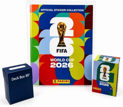 Álbum Oficial Mundial Panini FIFA World Cup 2026, Caja con 50 Sobres (350 Cromos), Deck Box de Regalo - Mejor Oferta