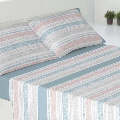 Hora de cama Set Hoja 135x190 cm, Microfibra Acabado, INDIGO-B | Hojas ajustadas y superiores, 1 funda