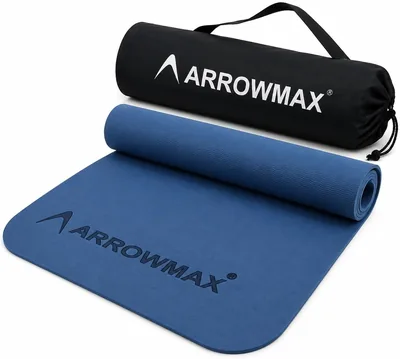 Arrowmax 4mm योग मैट 53% ऑफ - पुरुषों और महिलाओं के लिए, एंटी-स्किड एक्सर्सिस मैट योगा, पायलट्स, ध्यान, स्ट्रेचिंग & हॉ
