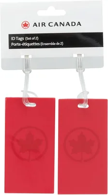 Air Canada Printed Luggage ID Tags 2-Pack with Self-Looping Strap