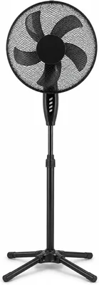 Ventilatore a Piantana Silenzioso 3 Velocità e Oscillazione Nero - Diametro 40 cm, Altezza Regolabile 103-130 cm