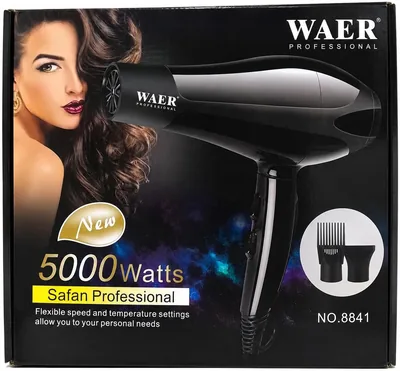 Professional Hair Dryer 5000W with Comb Attachment