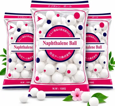 Naphthalene Balls 150g x 3 Pack - Moth Repellent & Odor Remover