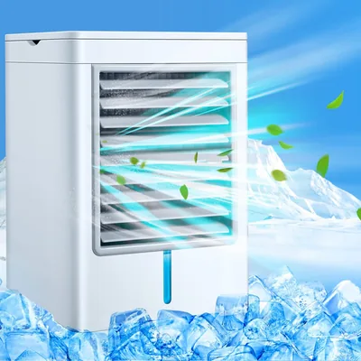 Climatiseur portable mobile, ventilateur silencieux à eau, grand réservoir d'eau, 3 vitesses USB-C pour chambre, bureau, camping
