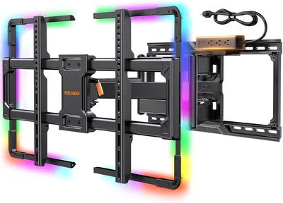 150lb Wall Mount TV Bracket - Tool-Free Tilt Swivel