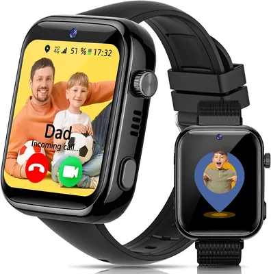 AIMIUVEI 4G Reloj Inteligente para Niños con Llamadas, Videollamadas, Chat de Voz, WhatsApp, WiFi, GPS, SOS, SMS, Resistente al Agua IP68, Escuela