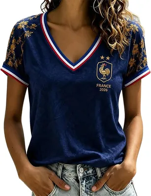 Maillot de football France 2026 - Femmes - Col élégant - Léger