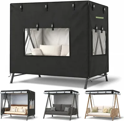 Hollywood Swing Cover 3 sittare 420D Oxford Kläder Trädgärden Swing Tarp