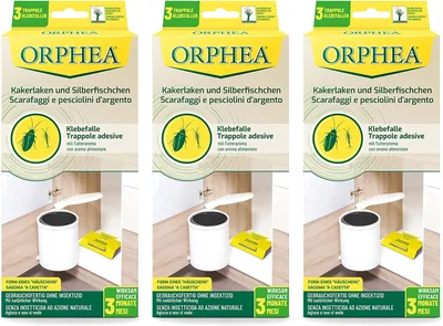 Trappo per Scarafaggi Orphea - Effetto di Lunga Durata - Senza Insetticidi per Scarafaggi - 9 Trappole