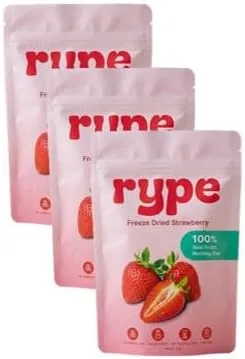 Rype Freeze Dried Strawberries - 3 Pack, No Added Sugar, Vegan & Gluten Free