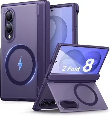 Vihibii for Samsung Galaxy Z Fold 8 Magnetic Case with Stand, Wide, Purple | Stand & Kickstand, Shat