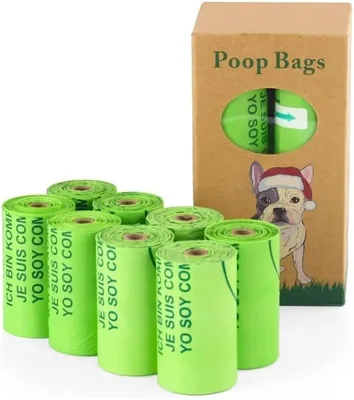 Bolsas para desechos de perros 100% biodegradables con fragancia a jazmín, certificadas por BPI, bolsa gruesa de 13 x 9 pulgadas, 8 rollos de 120 unidades, verde - Mejor Oferta