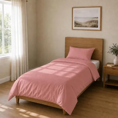 Copriletto in Microfibra, Set Letto 1 Pezzo, Dimensioni 135 x 200 cm + 45 x 75 cm, Colore Antico Rosa | Morbido e Leggero