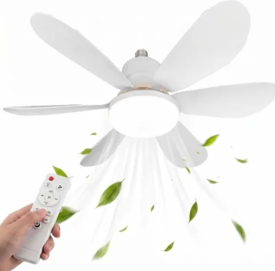 SRXY Plafond Ventilateur avec Éclairage et Télécommande, Ventilateur de Plafond Dimmable LED, 3 Vitesses Calme