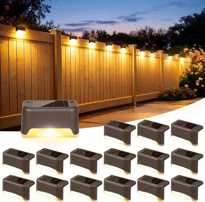16 Pack Solar Fence Lights 61% Off