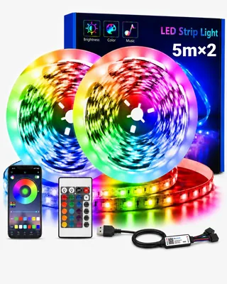Easytao Tira LED 3535 RGB Bluetooth 10m con Control APP y Control Remoto IR | Luces LED con Sincronización Musical y Temporizador
