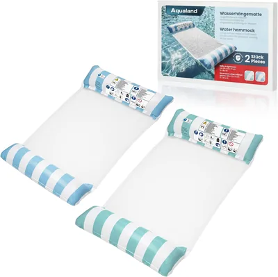 Aqualand Pool Hammock, 2er-Set, Aufblasbares Wassersitzkissen mit Netz, Poolzubehör für Erwachsene - Best Deal
