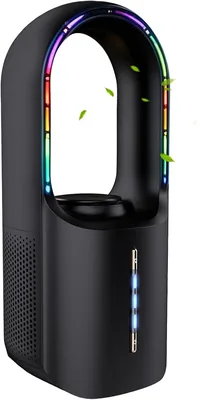 Doramier Rotorlos Fan, Tower Fan Quiet mit Luftreiniger, 3 Geschwindigkeitsstufen, Touch, Als Aroma-Diffuser geeignet, Bladelos