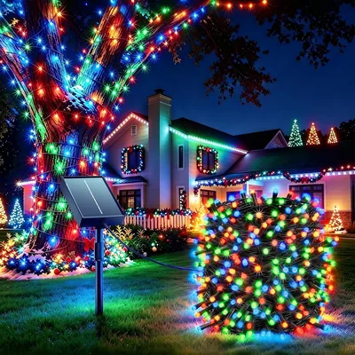 Giliwosy Catena Luminosa Solare RGB per Esterni e Interni, 22M, 200LED, 8 modalità luce, IP65
