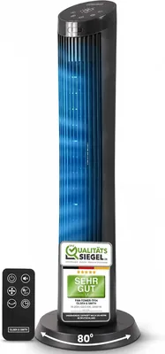 Olsen & Smith Turmventilator mit Fernbedienung, leiser 27 dB Ventilator für Schlafzimmer, 36 Zoll Standventilator, 4 Geschwindigkeitsstufen, 7,5 m/s Oszillierung - Best Deal