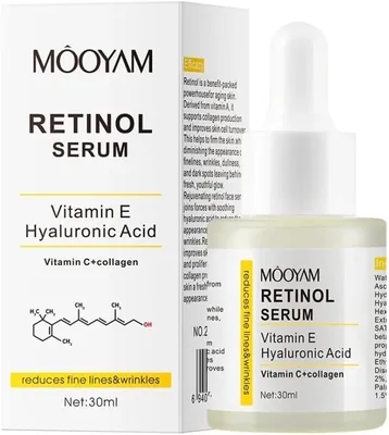 Retinol & Hyaluronic Acid Serum, 30ml - Fine Line Reducer & Collagen Booster