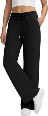 COPYLEAF Wide Leg Sweatpants Women Casual Baggy Sweat Pants with Pockets | Drawstring High Waisted D