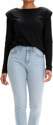 Black Long Sleeve Top | Boat Neckline, Comfort & Versatile Styling, Soft Fabric, Modern Silhouette - Best Deal