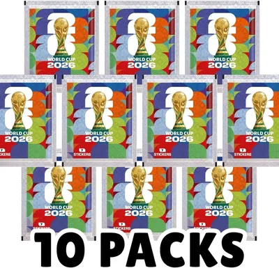 World Cup 2026 Sticker-Set - 10 Beuteln mit Aufklebern & 100 Kartenhüllen für Sammler + H