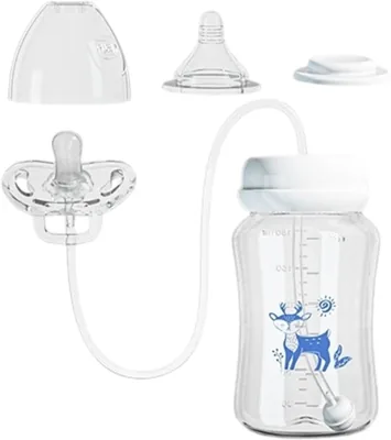 Anti Colic Breastfeeding Bottle with Pacifier - Leakproof Cup for Water & Formula