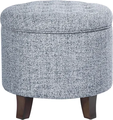 HomePop 19" Storage Ottoman - Blue Gray Fabric