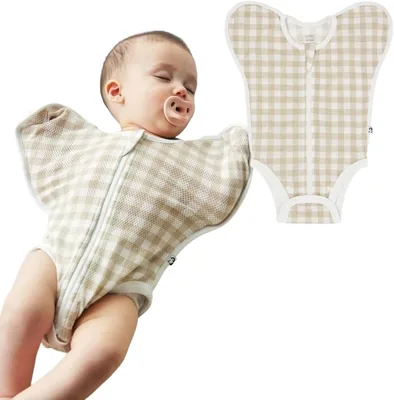 Konny 新生児 コットンメッシュ スワドル ハーフ あせもの心配ゼロ 夏服 着心地、通気性 カバーオール 敏感な肌にもOK! 綿100% 柔らかい素材 半袖