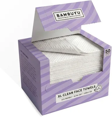 Bambuyu Bamboo Clean Face Towels - Disposable - Eco-friendly - Ultra soft (XL Pack)