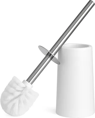 Cepillo para Baño con Soporte, Escobilla para Inodoro, Blanco, 1 Pieza