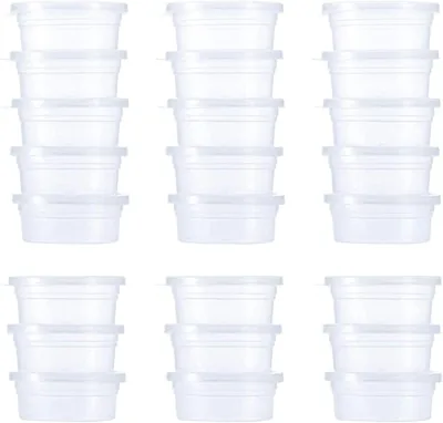 24 Pack Slime Storage Containers - Leakproof Clear Jars with Lids for Craft Supplies