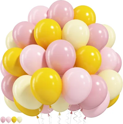 Pink Yellow Balloons 12 Inch - 44% Off