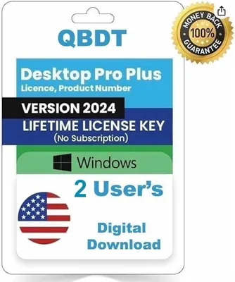 QuickBooks Desktop Pro "Plus" 2024 - LIFETIME, 2 Users Best Deal