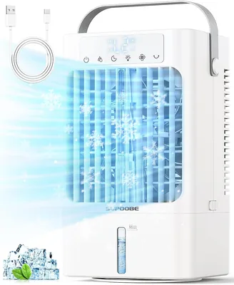Climatiseur Mobile Portable Silencieux 900 ml, 4 en 1 Mini Climatisation Ventilateur USB, 3 Vitesses