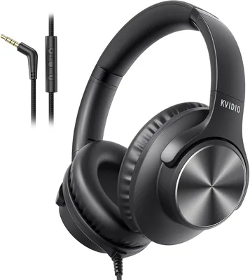 KVIDIO Wired Headphones Black