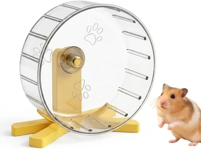 Luxeeva® Hamster Wheel Large 12cm (4.7in) - चुप स्पिनर के साथ स्टैंड - ठोस सतह के हैम्स्टर खिलौने & एक्सेसरीज़ लिए ड्वार्फ Ha