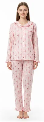 JOANNA Women's Printed Pyjama Set, Long Sleeve Top & Trousers, Cotton Blend Loungewear Best Deal